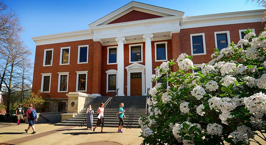 Outside of Buchtel Hall Administration Building